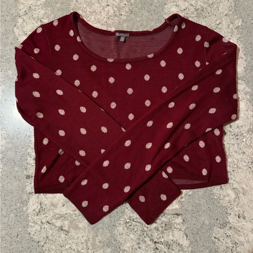 Large Charlotte Russe Red Polka Dot Crop Top